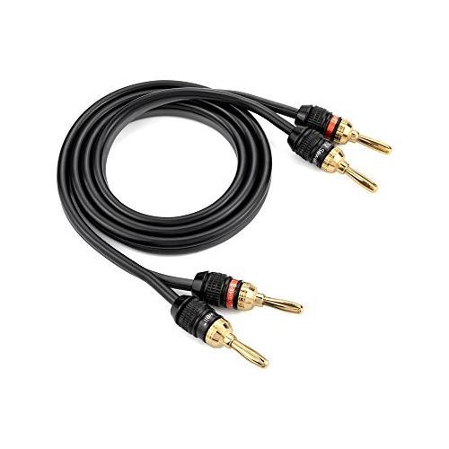 スピーカーワイヤー バナナプラグ付き 25フィート 高ストランド数 12AWG 純銅 OFC 【GuangDa】