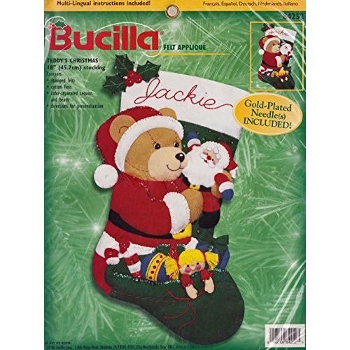 Bucilla テディのクリスマスフェルトアップリケストッキング84252 | 