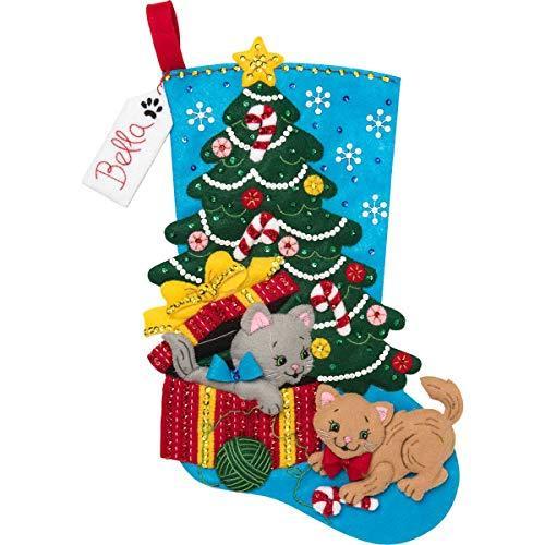 Bucilla 18インチ クリスマスストッキング フェルトアップリケキット 86899E Pawfect Gift |  | 01