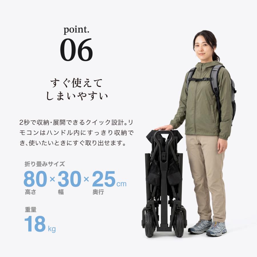 電動キャリーワゴン LITEFAR G2 リモコン式 ハンズフリー 自走式