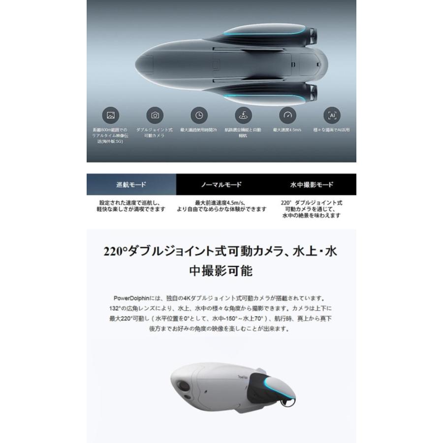 PowerVision PowerDolphin ウィザード版パワービジョン パワードルフィン Wizard版 PDW10 水上ドローン カメラ付き 高画質 スマホ 釣り 魚群探知機｜jpstars｜07