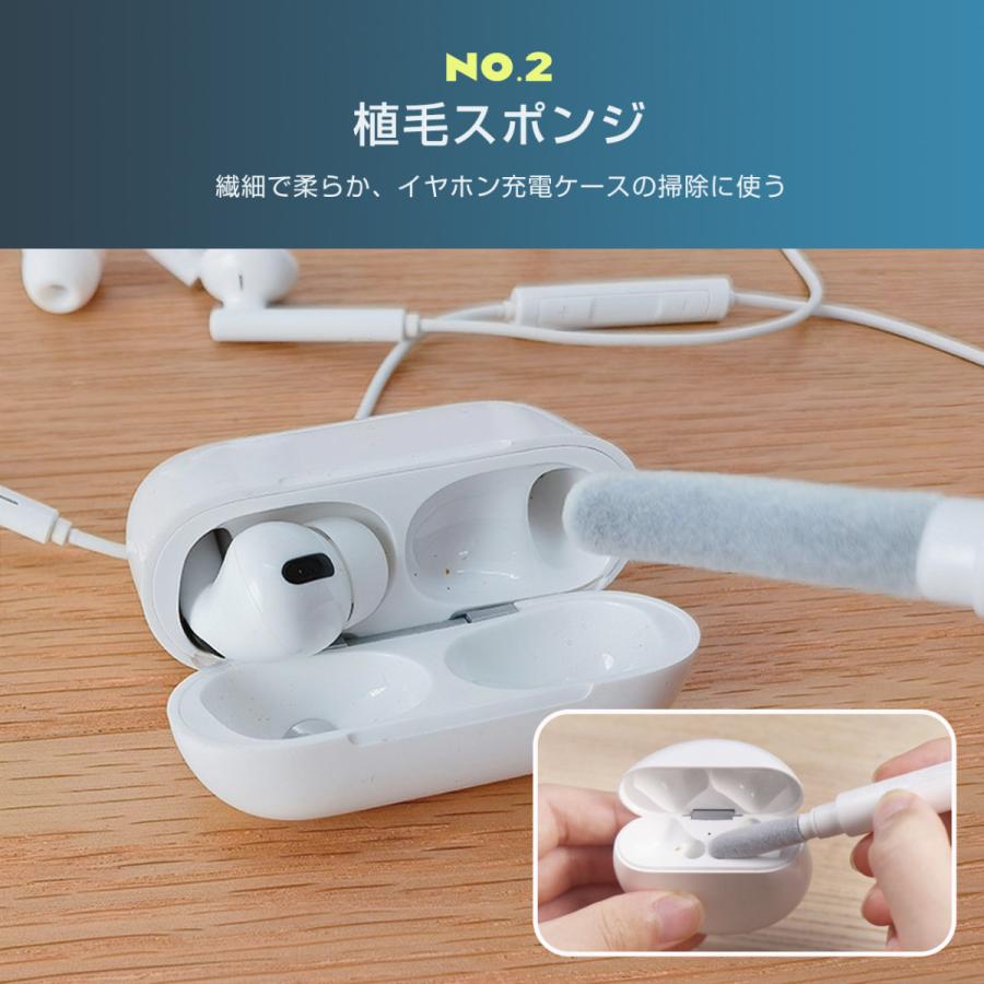 イヤホンクリーニング ツール イヤホン掃除ブラシ イヤホンクリーナー 掃除グッズ 多機能airpods掃除道具 AirPods Pro 掃除キット|jptrastyles|05