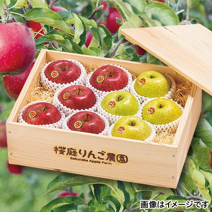 りんご 贈答用サンふじ・王林 特選大玉 ギフト木箱入 : 郵便局物販