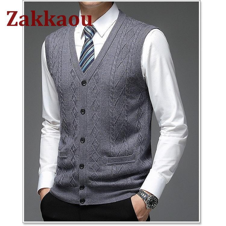 ニットベスト メンズ ベスト ニット ウール ビジネス ブランド