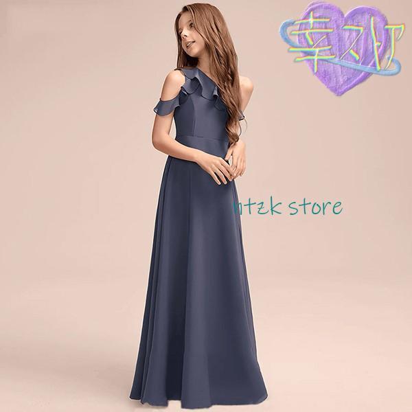 キッズドレス ピアノ 発表会 ロング 子供ドレス ワンピース お姫様 上品 可愛い フォーマル 大人っぽい 誕生日 フレアスカート | ブランド登録なし | 01