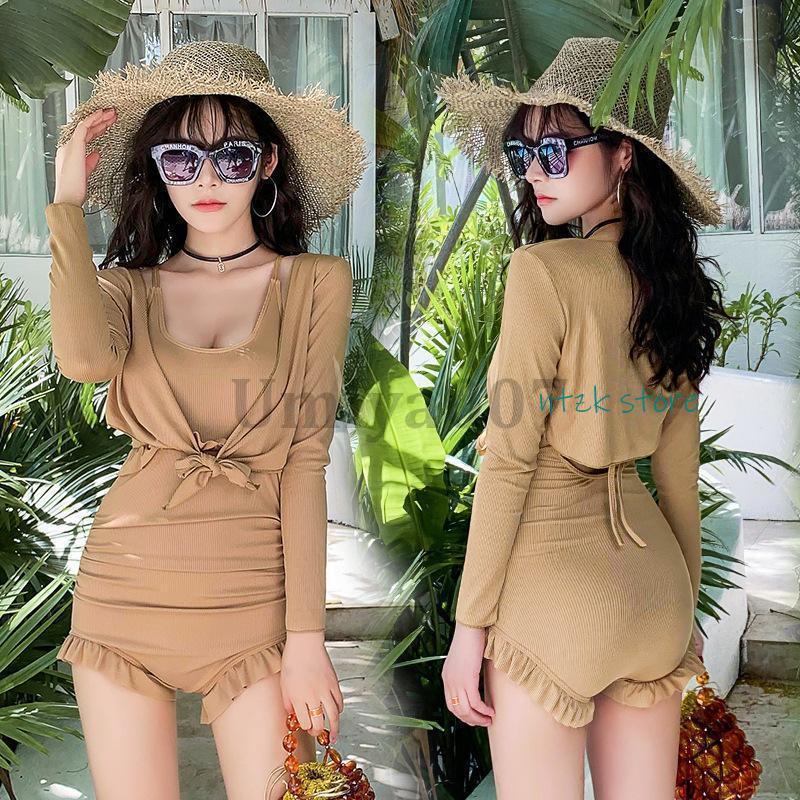 ワンピース 水着 キャミソール ベアトップ スイムドレス ストラップ オープンバック パッド入り ワイヤーなし レディース　オールインワン | ブランド登録なし | 02