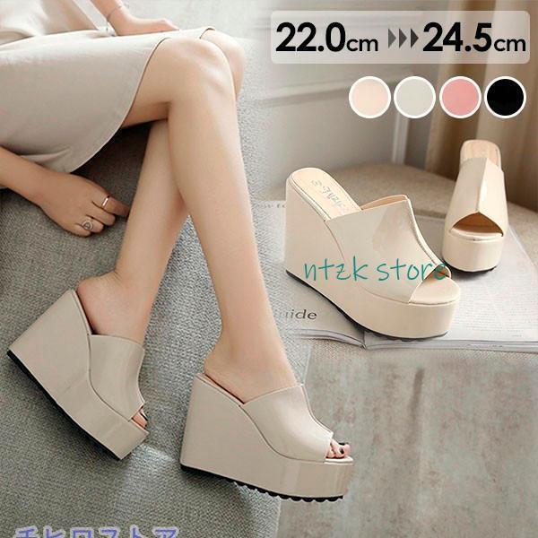 厚底サンダル 軽量 ウェッジソール おしゃれ ミュール サンダル 厚底 歩きやすい 痛くない リボン かかとなし 大きいサイズ ヒール7センチ 安定感 クッション 美脚 夏 黒 銀 21.0 21.5 22.0 22.5 23.0 23.5 24.0 24.5 25.0 25.5 26.0 26.5 ミュール ウェッジソール 厚底サンダル お洒落なサンダル 歩きやすい