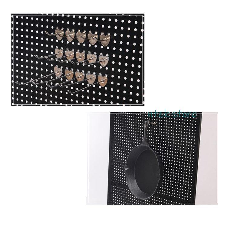 壁面突っ張りパンチングラック 有孔ボード風 40*60cm ホワイト