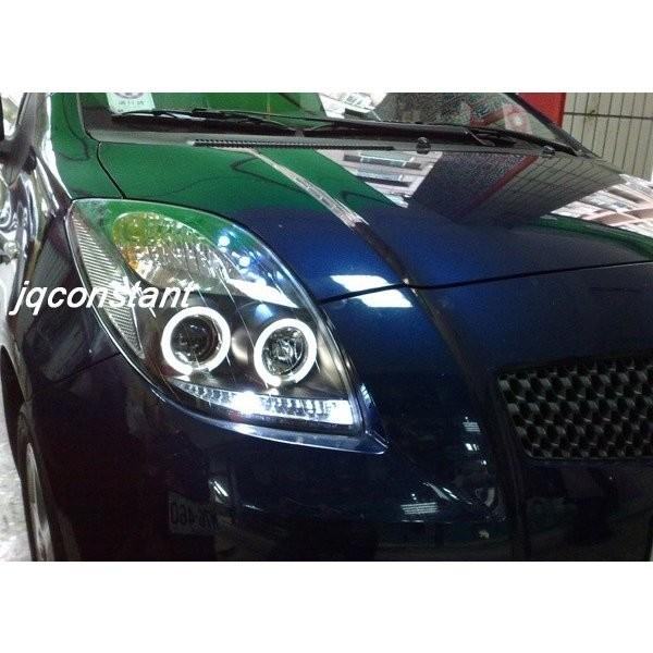 トヨタ VITZ ヴィッツ KSP90 LEDリング付ヘッドライト ブラック US仕様