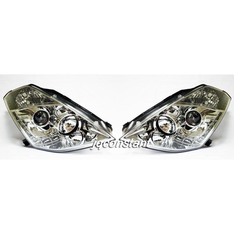 2003-2005y 前期用 フェアレディZ33 350Z LEDデイライト\u0026DRL付ヘッドライト クローム仕様 純正キセノン対応