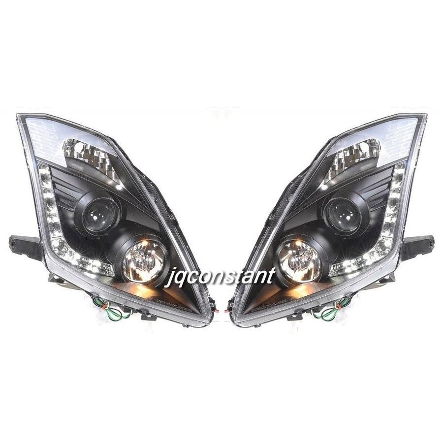 2003-2005y 前期用 フェアレディZ33 350Z LEDデイライト&DRL付ヘッドライト ブラック仕様 純正キセノン対応 | 