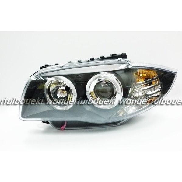 BMW E87 E81 前期用 LEDイカリング付プロジェクターヘッドライト 