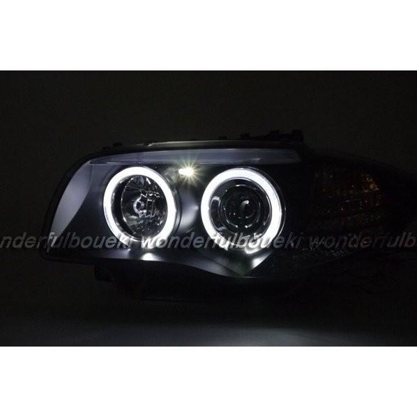 BMW E87 E81 前期用 LEDイカリング付プロジェクターヘッドライト 