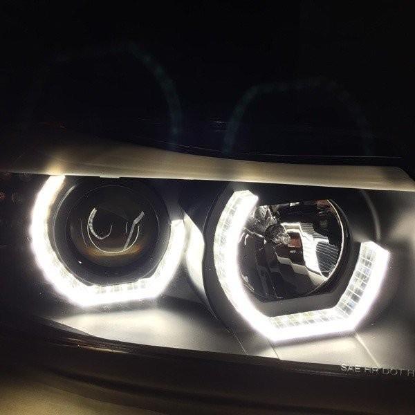 BMW E90 E91 3D クリア LEDライトバー ヘッドライト ブラック仕