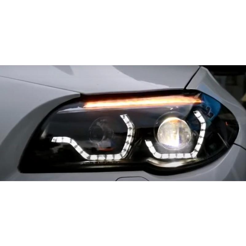 左右セット 2011-2013y BMW F10 F11 ファイバーLEDイカリングヘッド