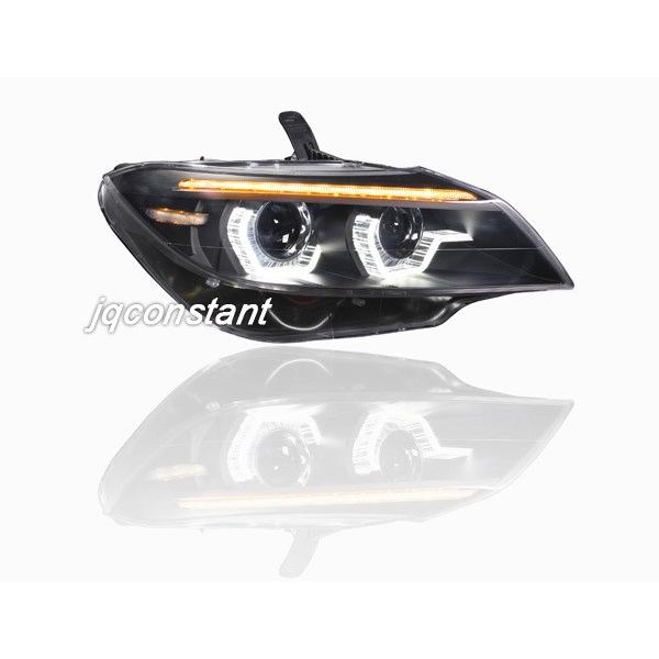 左右セット 2009-2013y BMW Z4 E89 前期用 ファイバーLED ヘッドライト ブラックインナー 純正キセノン対応 AFS対応
