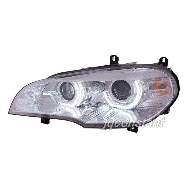 左右セット 2007-2010y BMW X5 E70 ファイバーLEDリング ヘッドライト クロームインナー 純正キセノン対応 AFS対応