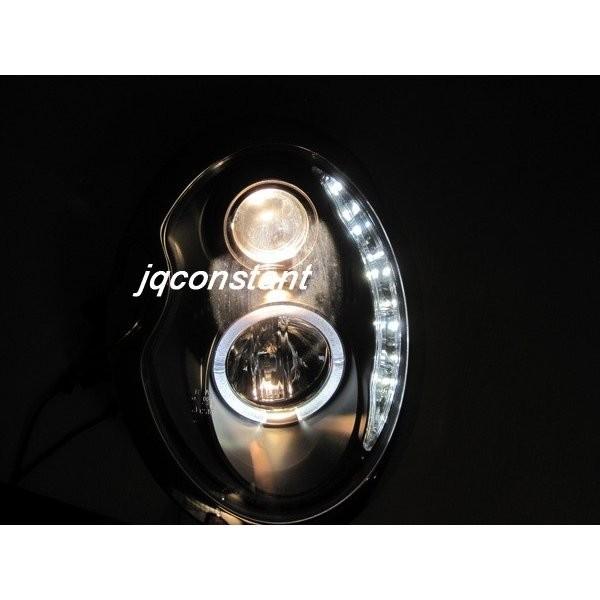 レベライザー付 MINI ミニクーパー 2002-2007y R50R52R53 DRL LEDヘッドライト クローム_3