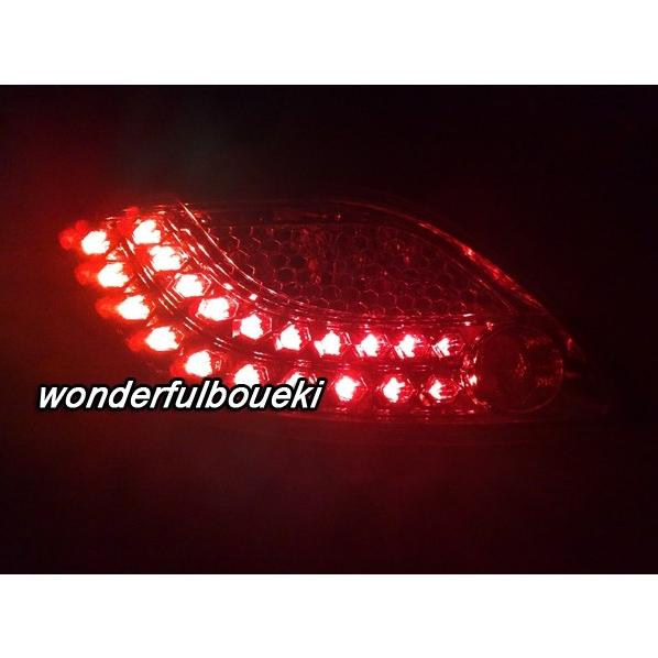 デミオDE3FS用社外品LEDテールランプ 赤/クリア 流線型 マツダ デミオ DE5 DE3 クリスタル LEDテール レッドクリア