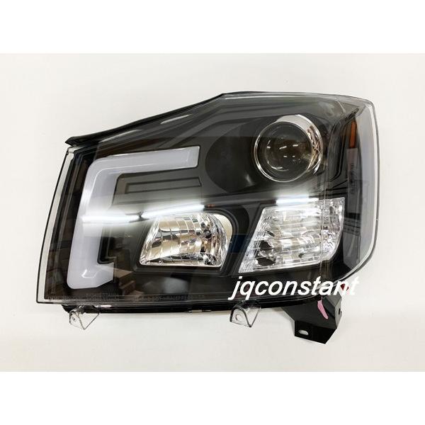 左右セット 2004y~ 日産 TITAN タイタン ファイバーLEDヘッドライト ブラックインナー F