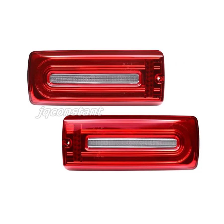 1989-2018 ベンツ W463 レッドクリア ファイバーLEDテールランプ 