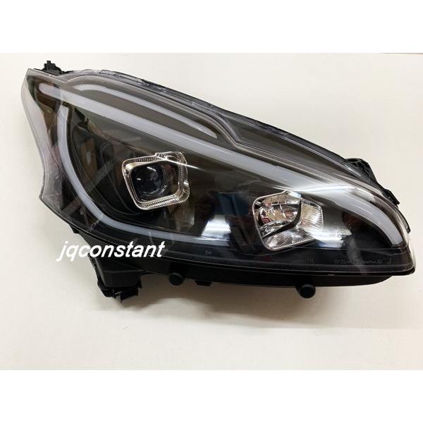 2012-2018y プジョー 208 ファイバーLED ヘッドライト ブラックインナー F