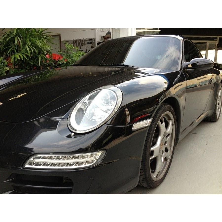 左右セット ポルシェ 911 997 LED バンパーランプ ファイバー