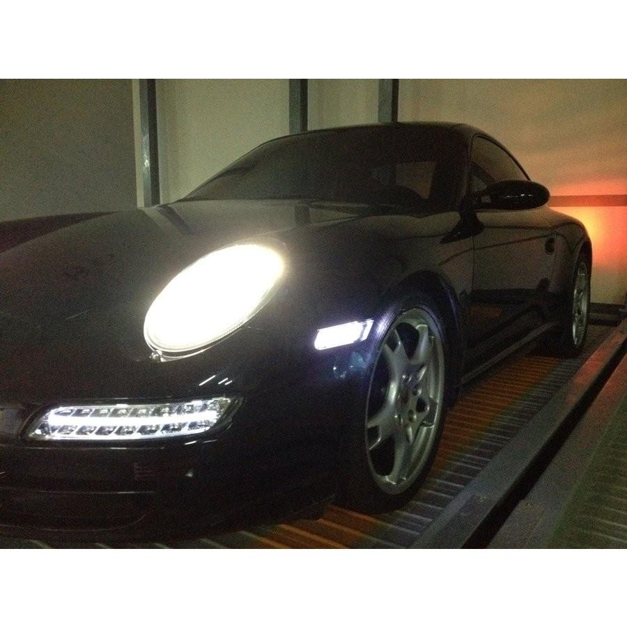 左右セット ポルシェ 911 997 LED バンパーランプ ファイバー 