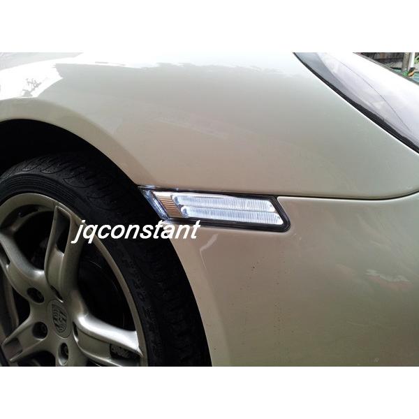 ポルシェ 911 997 高輝度ファイバー LED サイドマーカー ホワイト発光