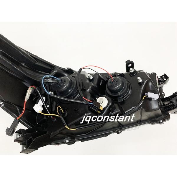 左右セット 2015y~ ハイラックスシーケンシャル LEDポジションDRL ヘッドライト ブラックインナー Fの画像