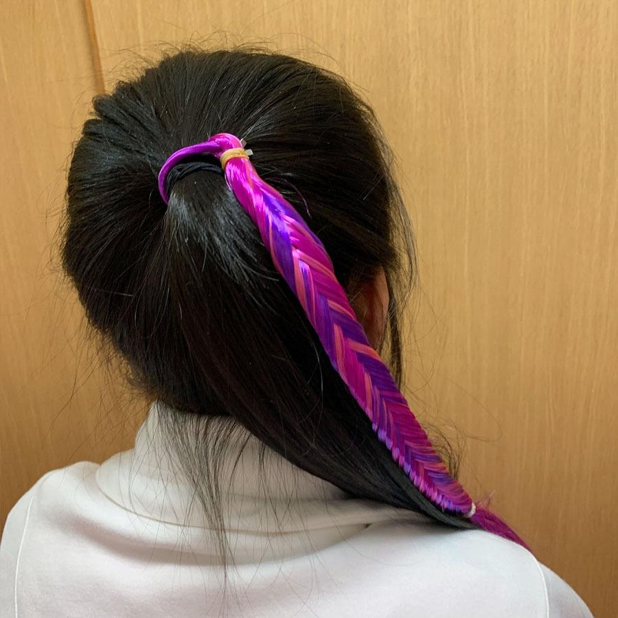 ヘアアクセサリー エクステ ロング編み込みウィッグ 子供 キッズ