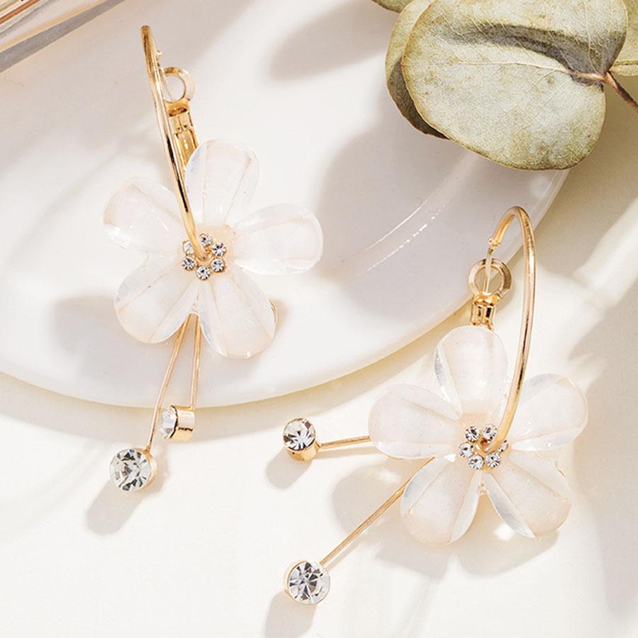 ピアス レディース 揺れる 2wayフックピアス 大ぶり モチーフピアス 花