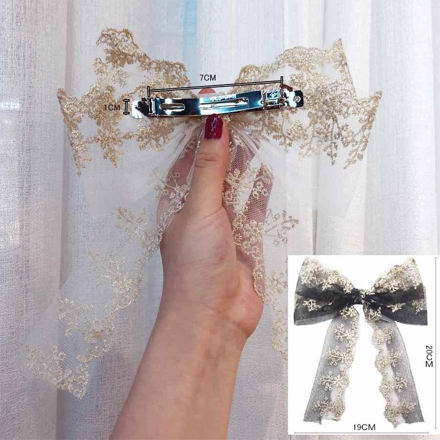レースリボンバレッタ ヘアクリップ ヘアアクセ ダブル 清楚 レースリボンバレッタ ヘアクリップ ヘアアクセ ダブル 清楚
