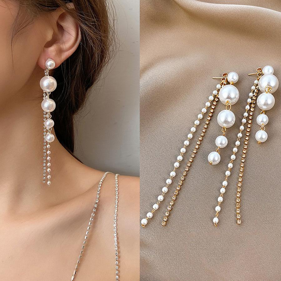 ピアス パール ロングピアス 揺れる 2way 大ぶり モチーフピアス 花