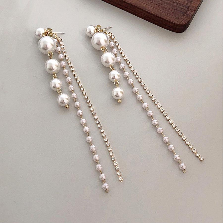 ピアス パール ロングピアス 揺れる 2way 大ぶり モチーフピアス