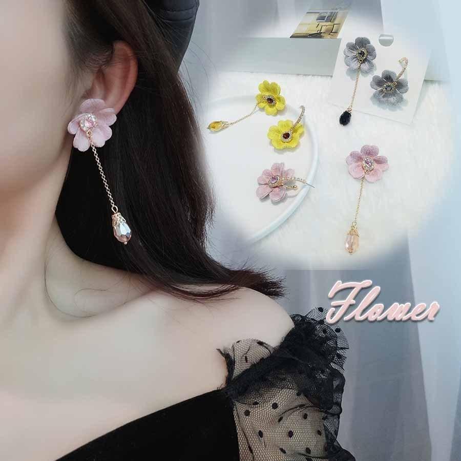 大ぶり フラワーモチーフ ロングピアス ピアス 揺れる ロングピアス 大ぶり モチーフピアス 花 可愛い