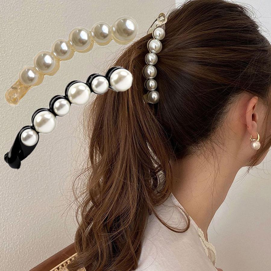 バナナクリップ ヘアクリップ 大きめ パール ヘアアクセサリー 髪留め 結婚式 パーティ シンプル 人気 まとめ髪 髪飾り 大人かわいい 韓国 メール便送料無料 6haig019hc Jryuukin 通販 Yahoo ショッピング