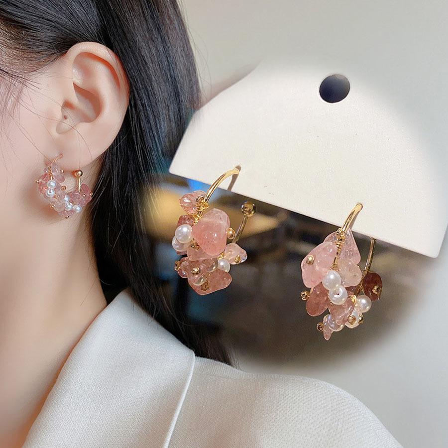 Swarovski 花モチーフ フックピアス ピアス レディース パール 揺れる フックピアス 大ぶり モチーフピアス