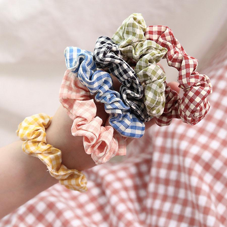 シュシュ レディース ヘアゴム ヘアアクセ チェック柄 タータン