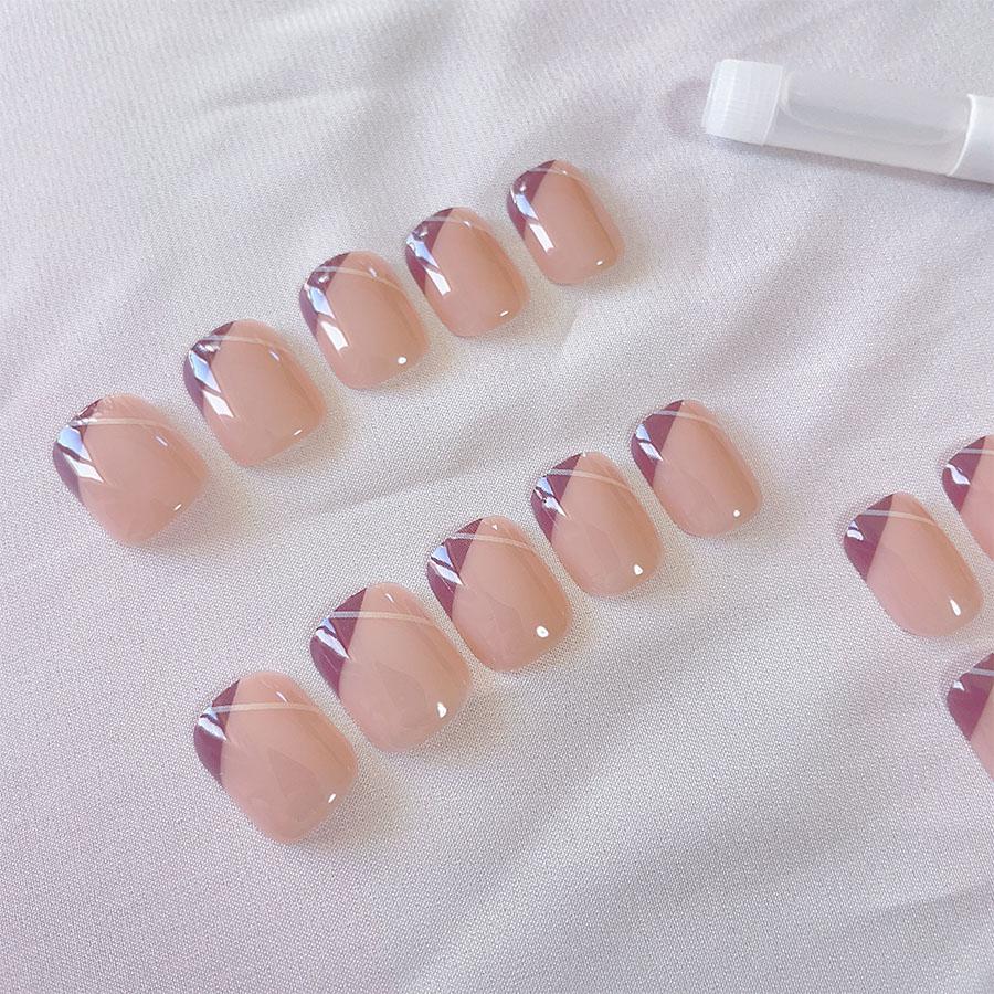 ネイルチップ ショート5タイプ ブライダル ピンク つけ爪 ネイルアート
