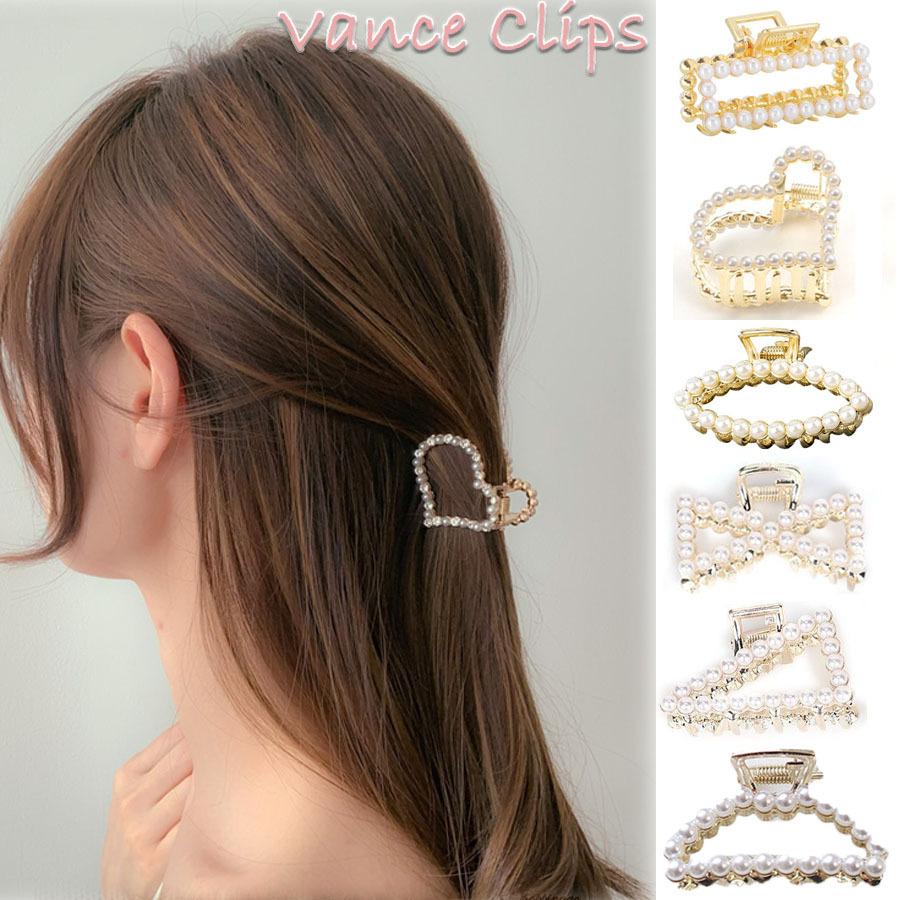 ヘアクリップ バンスクリップ パール付 シンプル レディース ヘアアクセサリー 髪飾り ミニサイズ 髪留め クリップ ハート メール便送料無料 6so004hc Jryuukin 通販 Yahoo ショッピング