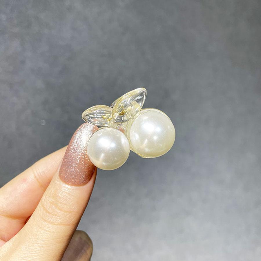パール バンスクリップ ヘアクリップ 大粒パール バレッタ まとめ髪 髪