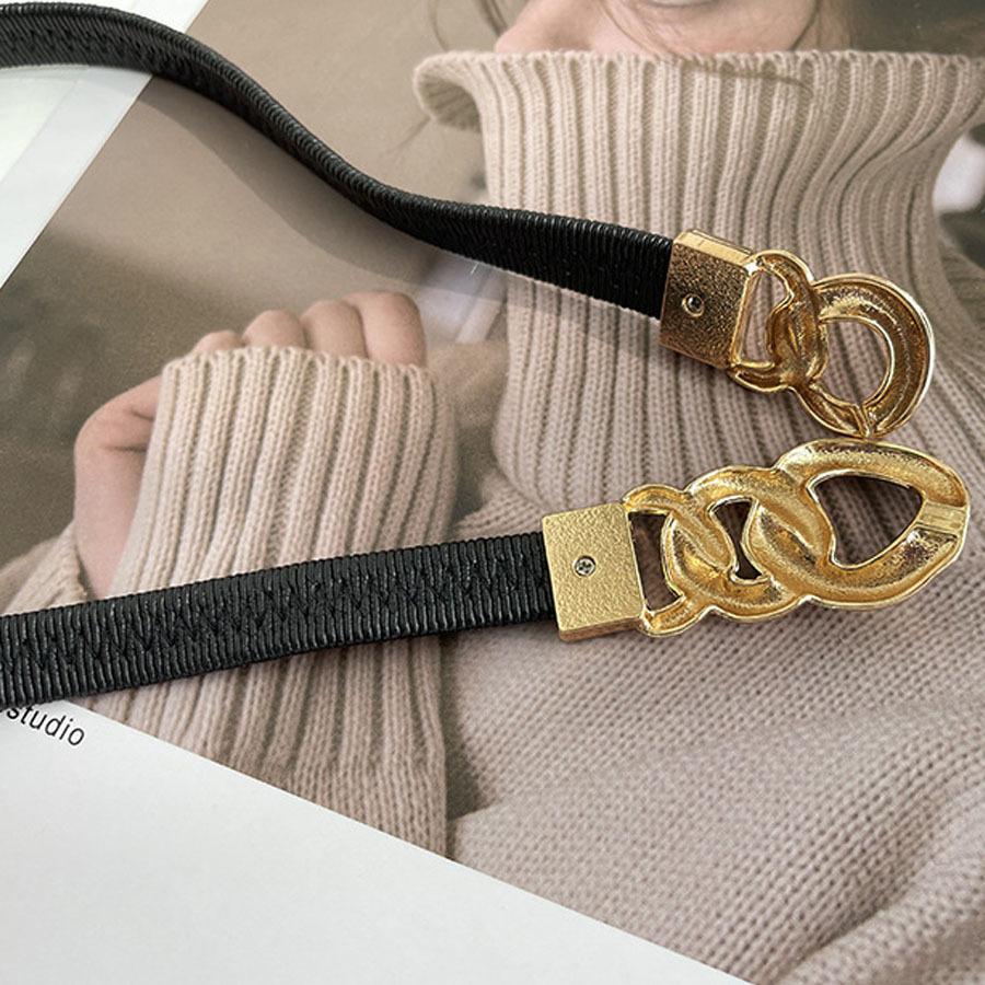 ●can&amp;lou花バックル付きゴムベルト レディース ベルト レディース ゴムベルト 伸縮式装飾ベルト 花柄