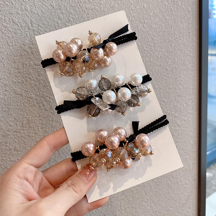 ヘアゴム キラキラ パール おしゃれ ヘアアクセサリー リボン結び