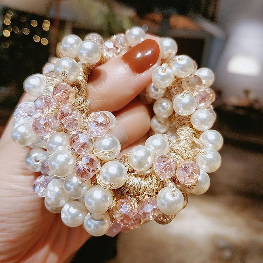 ヘアゴム パール バブル シンプル ブレスレット ビーズ ヘア留め
