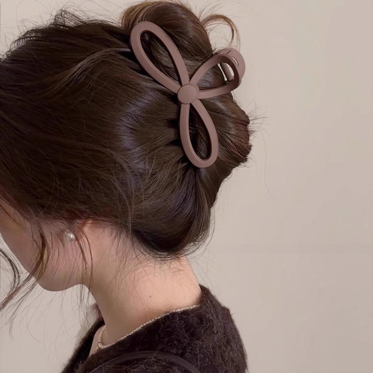 ヘアクリップ バンスクリップ リボン風 無地 ヘアアクセ 髪留め 上品