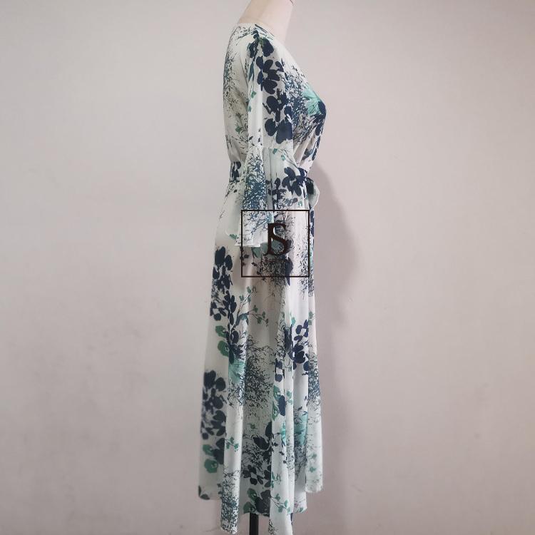 アウトレット 花柄 ワンピース 全2色 Aライン ロング リボン アウトレット 花柄 ワンピース 全2色 Aライン ロング リボン
