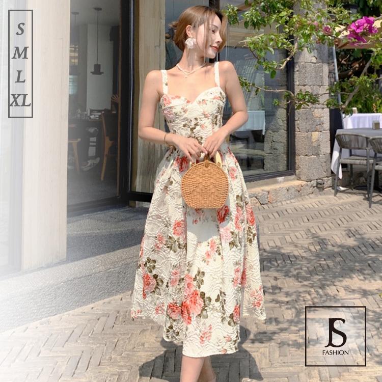 現金特価 フレアライン Aライン 花柄ワンピース シワ加工 Jsファッション 夏ワンピース ミモレ丈 ロング丈 ノースリーブ ロングワンピース フレアワンピース ワンピース カラー ベージュ レッド Labfuturo Cos Ufrj Br