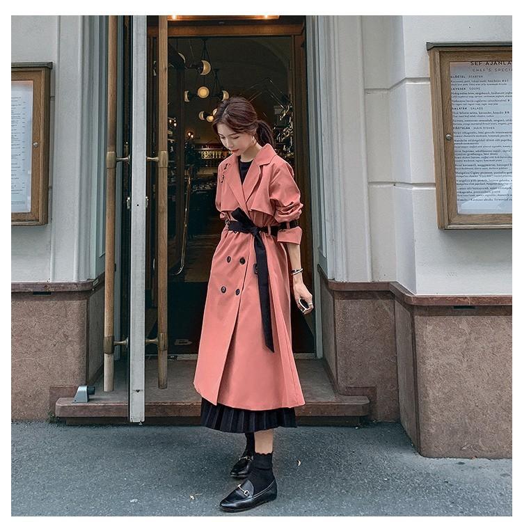 トレンチコート バイカラー Aライン ダブルボタン ロングコート ライトアウター ピンク ベージュ 春 秋 きれいめ 上品 Jsファッション Ss Js Fashion 通販 Yahoo ショッピング