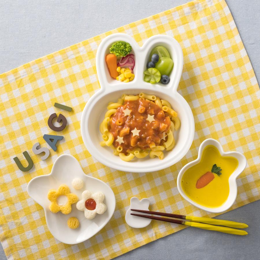 5枚セット ランチプレート うさぎ 子供 キッズ 食器 カフェ 白磁